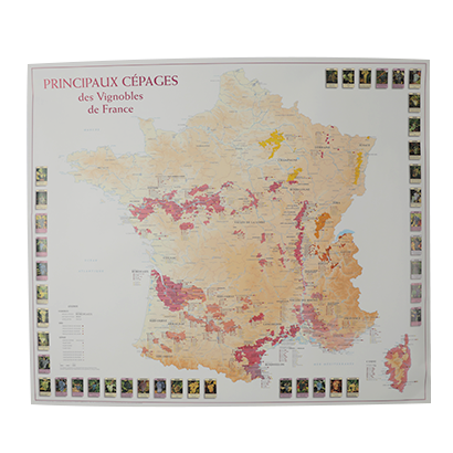 Carte des Cépages de France